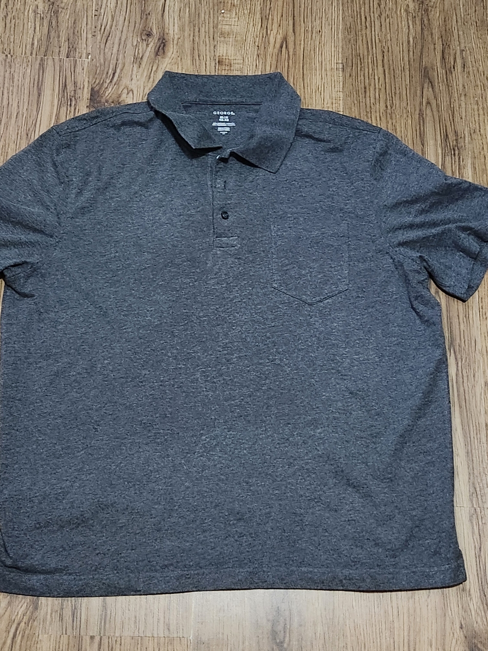 George Men’s Charcoal Heather Polo with Chest Pocket